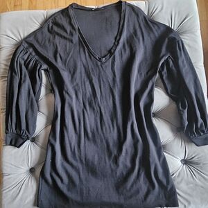 Express Bubble Puff Sleeve Jersey Knit Mini Dress Black Sz M